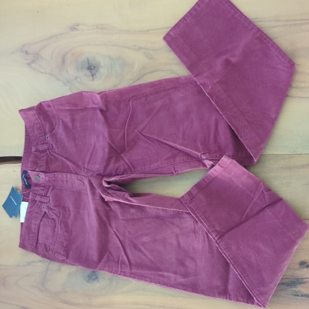 Lands' End corduroy slim ankle pants purple